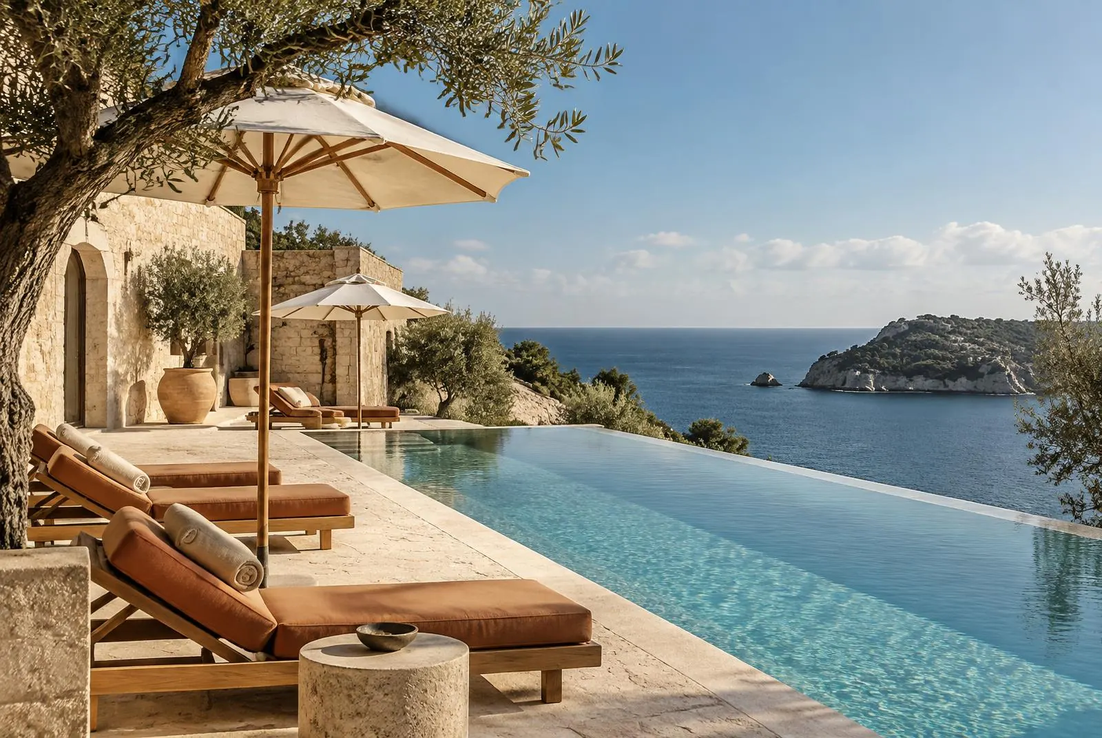 Sea-facing pool terrace