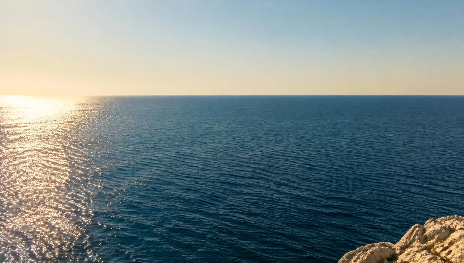 Calm sea at late afternoon